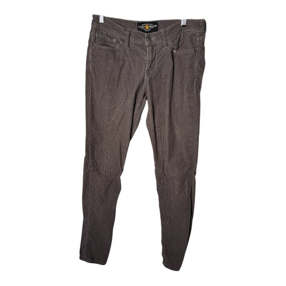 Lucky Brand Gray Low Rise Skinny Corduroy Pants 4/27